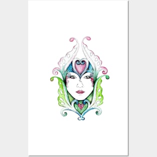 Queen of hearts in pinks Posters and Art